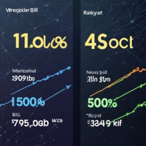A comparison graphic showing a current internet bill (high price, low speed) next to a hypothetical Internet Rakyat bill (100 Mbps, Rp100 Ribu), clearly illustrating the drastic price/performance difference. Digital network lines are visible in the background.